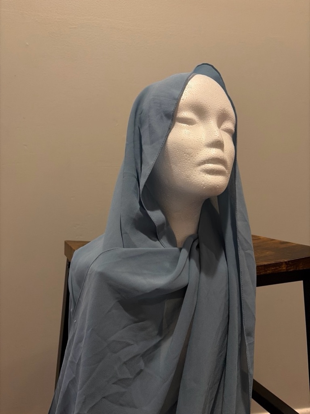 Light Blue Women's Hijab Scarf - Lightweight Draped Headscarf